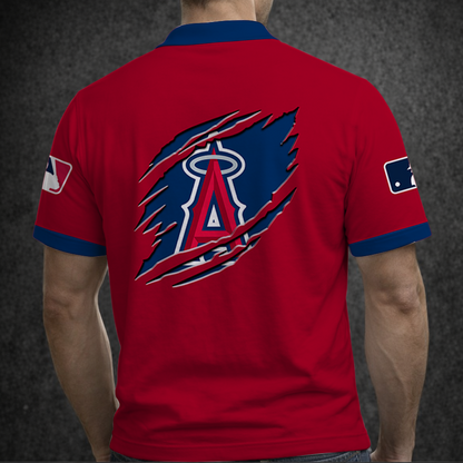 [FLASH SALE] NEW CUSTOMIZED MLB27 LAA LOS ANGELES ANGELS POLO SHIRT