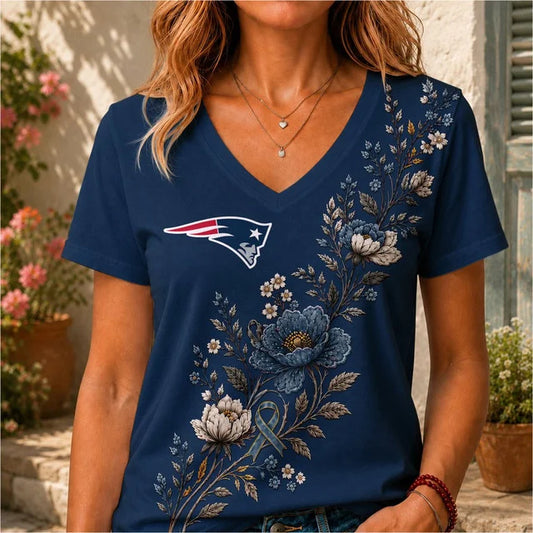 ELITE EDITION - NEW CUSTOMIZED NFL27 NEP NEW ENGLAND PATRIOTS V-NECK FEMALE SHIRT