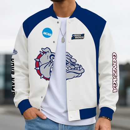 LIMITED EDITION - NEW CUSTOMIZED NCAA MAM27 GOB GONZAGA BULLDOGS BASEBALL JACKET, SATIN VARSITY JACKET