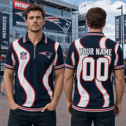 EXCLUSIVE EDITION - NEW CUSTOMIZED NFL27 NEP NEW ENGLAND PATRIOTS POLO SHIRT, ZIP POLO SHIRT, T-SHIRT, HOODIE, ZIP HOODIE & SWEATSHIRT