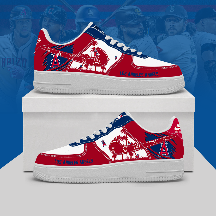 [FLASH SALE] NEW CUSTOMIZED MLB27 LAA LOS ANGELES ANGELS AF1 SHOES