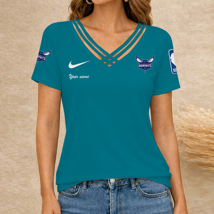 [HOT DEAL] NEW CUSTOMIZED NBA27 CHO CHARLOTTE HORNETS V-NECK SHIRT