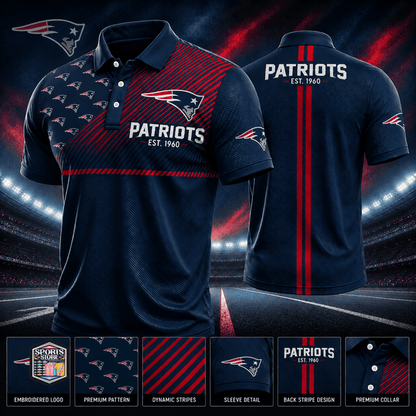 VIRAL EDITION - NEW CUSTOMIZED NFL27 NEP NEW ENGLAND PATRIOTS POLO SHIRT, ZIP POLO SHIRT & T-SHIRTS