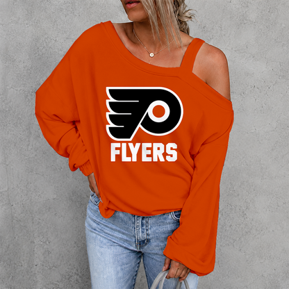[SUPER SALE] NEW CUSTOMIZED NHL27 PPF PHILADELPHIA FLYERS DROP SHOULDER SWEATSHIRT