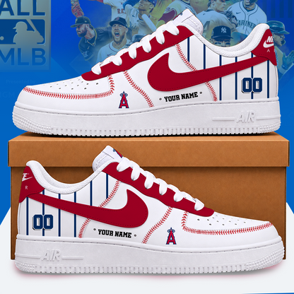 [FLASH SALE] NEW CUSTOMIZED MLB27 LAA LOS ANGELES ANGELS AF1 SHOES