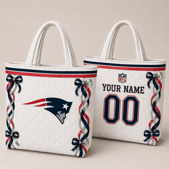 SPECIAL EDITION - NEW CUSTOMIZED NFL27 NEP NEW ENGLAND PATRIOTS QUILTED TOTE BAG