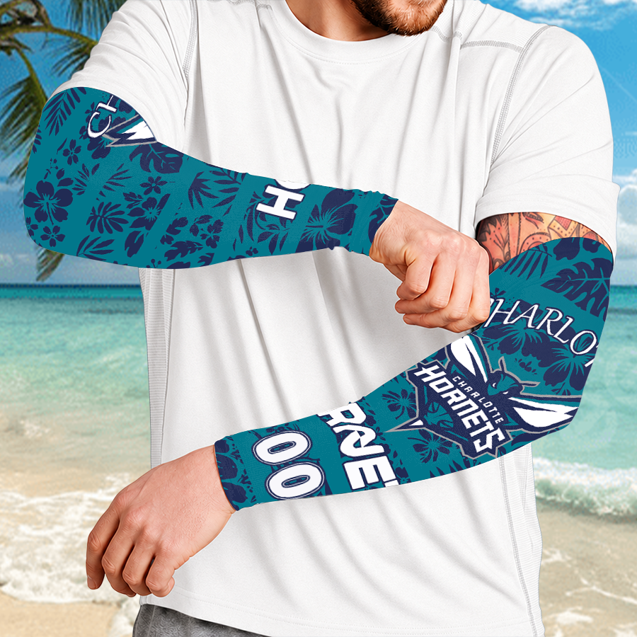 [HOT DEAL] NEW CUSTOMIZED NBA27 CHO CHARLOTTE HORNETS SUN ARM SLEEVES