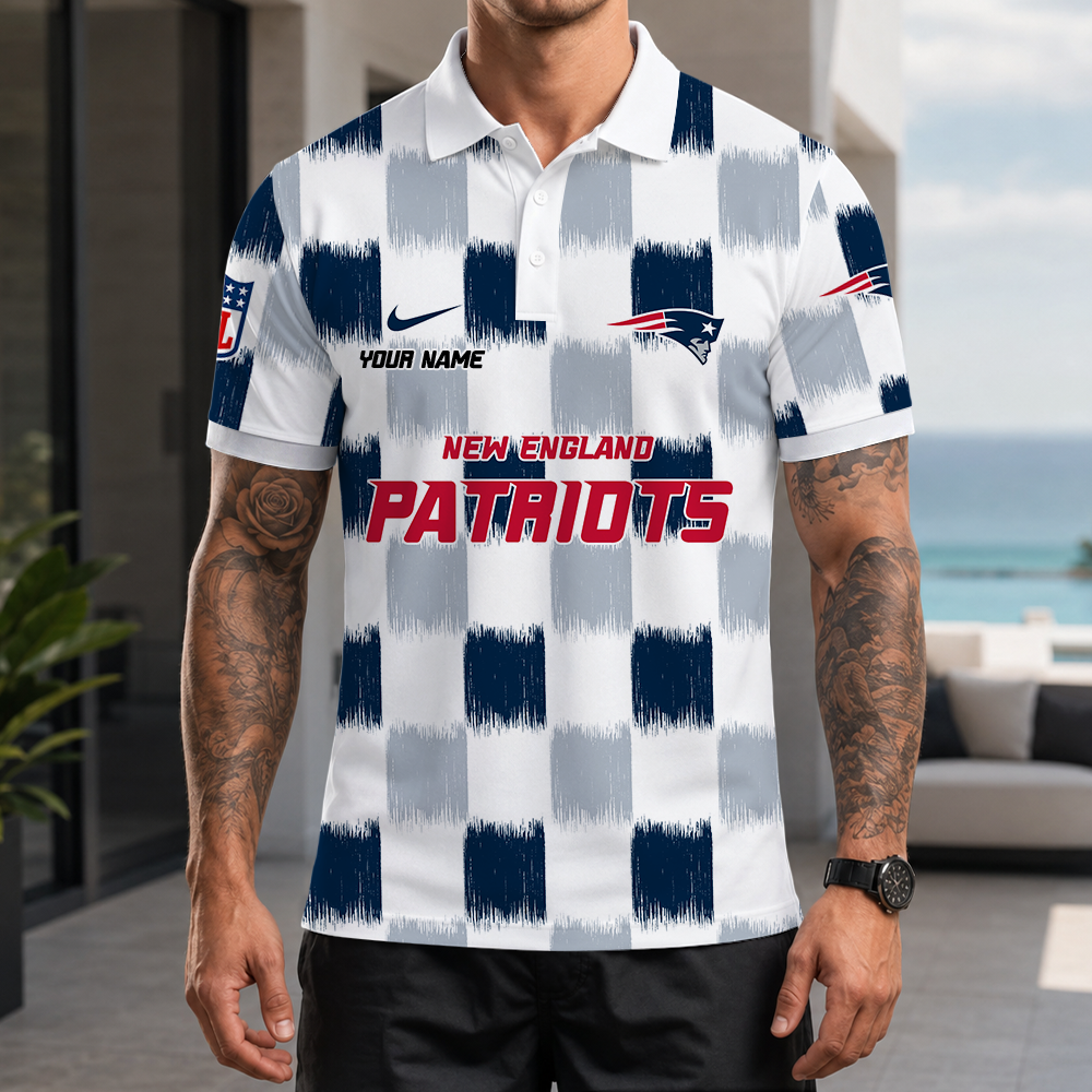 [SPECIAL OFFER] NEW CUSTOMIZED NFL27 NEP NEW ENGLAND PATRIOTS POLO SHIRT