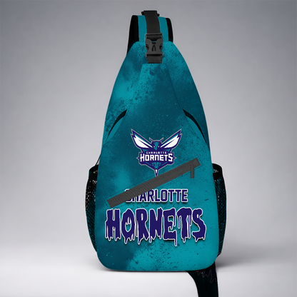 [HOT DEAL]  NEW CUSTOMIZED NBA27 CHO CHARLOTTE HORNETS SLING BAG