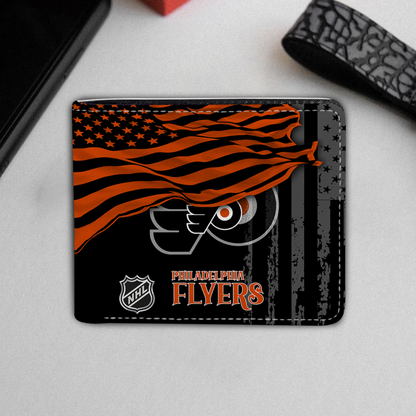[SUPER SALE ] NEW CUSTOMIZED NHL27 PPF PHILADELPHIA FLYERS LEATHER WALLET