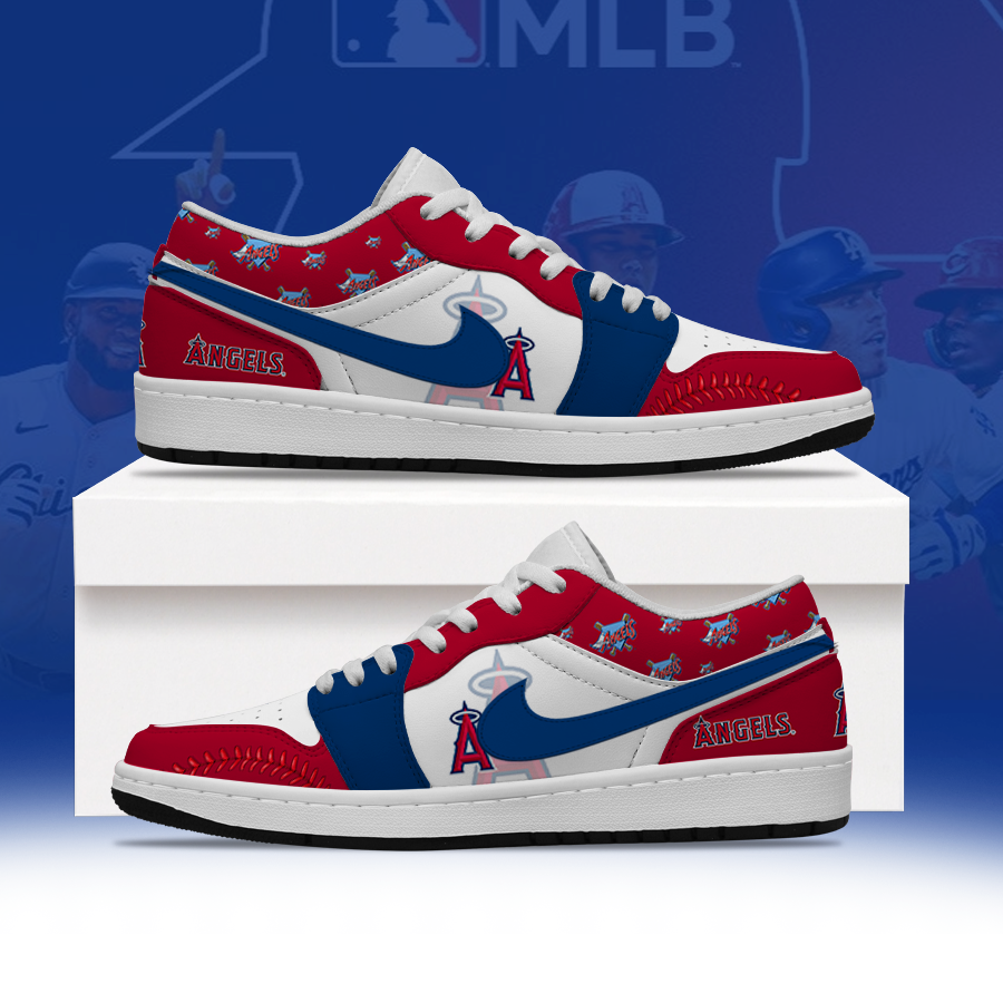 LIMITED EDITION - NEW CUSTOMIZED MLB27 LAA LOS ANGELES ANGELS AIR JORDAN LOW SHOES