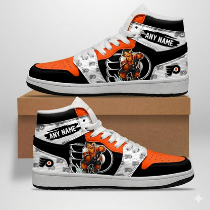 VIRAL EDITION - NEW CUSTOMIZED NHL27 PPF PHILADELPHIA FLYERS AIR JORDAN SNEAKERS