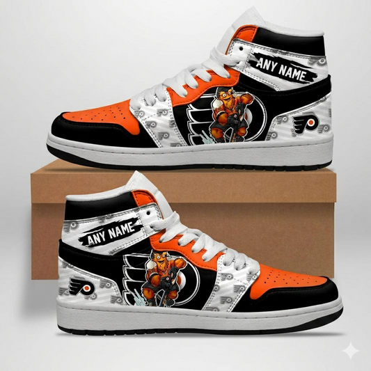 VIRAL EDITION - NEW CUSTOMIZED NHL27 PPF PHILADELPHIA FLYERS AIR JORDAN SNEAKERS