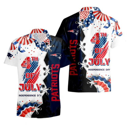 MEGA SALE - NEW CUSTOMIZED NFL27 NEP NEW ENGLAND PATRIOTS INDEPENDENCE DAY HAWAIIAN SHIRT