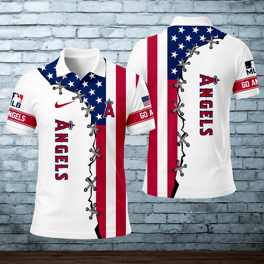 LIMITED EDITION - NEW CUSTOMIZED MLB27 LAA LOS ANGELES ANGELS POLO SHIRT