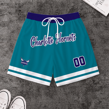 LIMITED EDITION - NEW CUSTOMIZED NBA27 CHO CHARLOTTE HORNETS SHORT PANTS