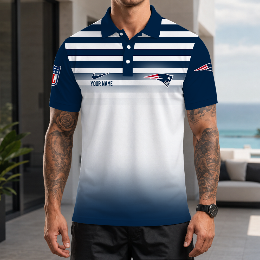 [SPECIAL OFFER] NEW CUSTOMIZED NFL27 NEP NEW ENGLAND PATRIOTS POLO SHIRT