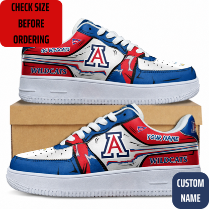 VIRAL EDITION - NEW CUSTOMIZED NCAA FBS27 ARW ARIZONA WILDCATS AF1 SHOES