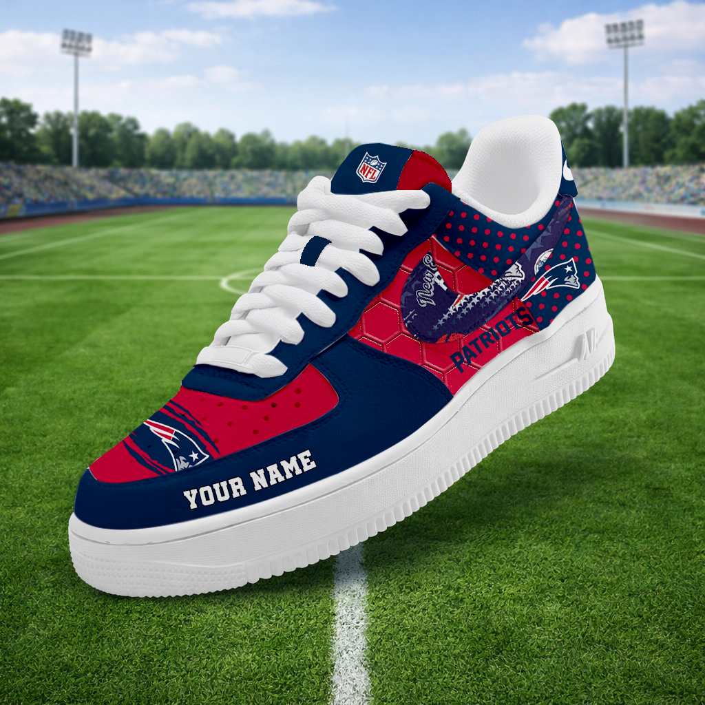 LIMITED EDITION - NEW CUSTOMIZED NFL27 NEP NEW ENGLAND PATRIOTS AF1 SNEAKERS