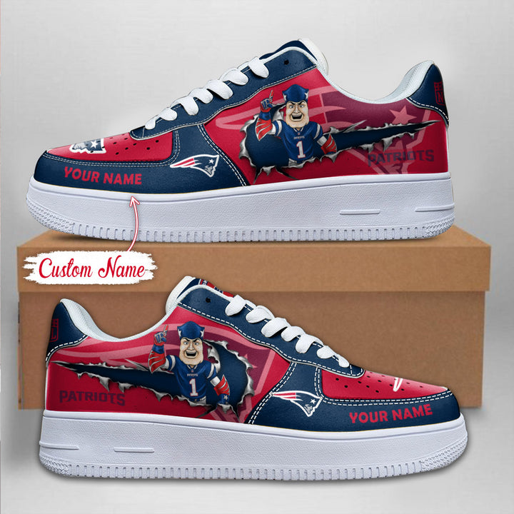LIMITED EDITION - NEW CUSTOMIZED NFL27 NEP NEW ENGLAND PATRIOTS AF1 SNEAKERS