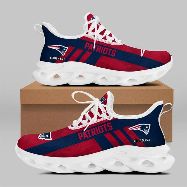 LIMITED EDITION - NEW CUSTOMIZED NFL27 NEP NEW ENGLAND PATRIOTS UNISEX MAX SOUL SHOES