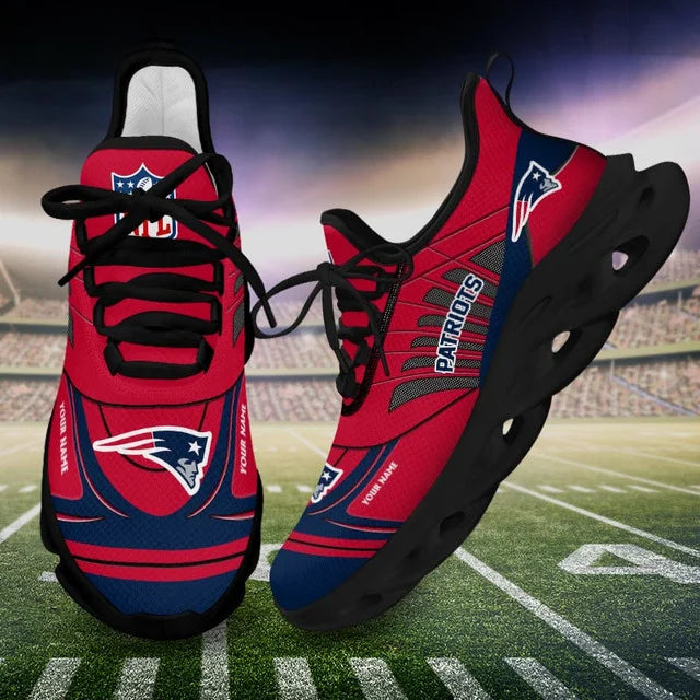 LIMITED EDITION - NEW CUSTOMIZED NFL27 NEP NEW ENGLAND PATRIOTS UNISEX MAX SOUL SHOES