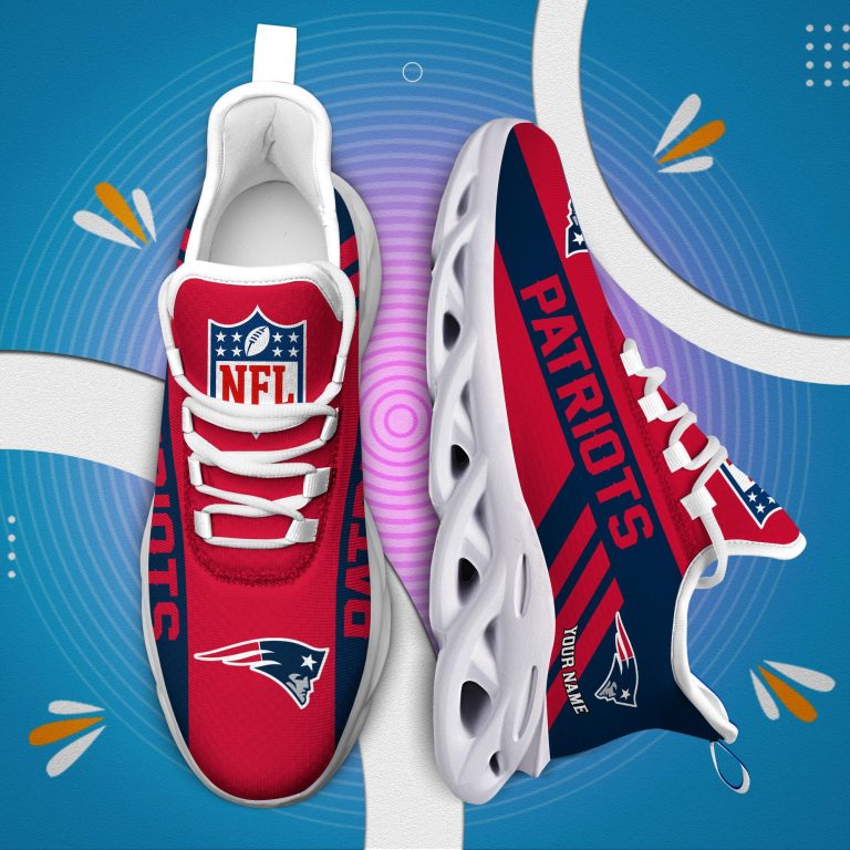 LIMITED EDITION - NEW CUSTOMIZED NFL27 NEP NEW ENGLAND PATRIOTS UNISEX MAX SOUL SHOES