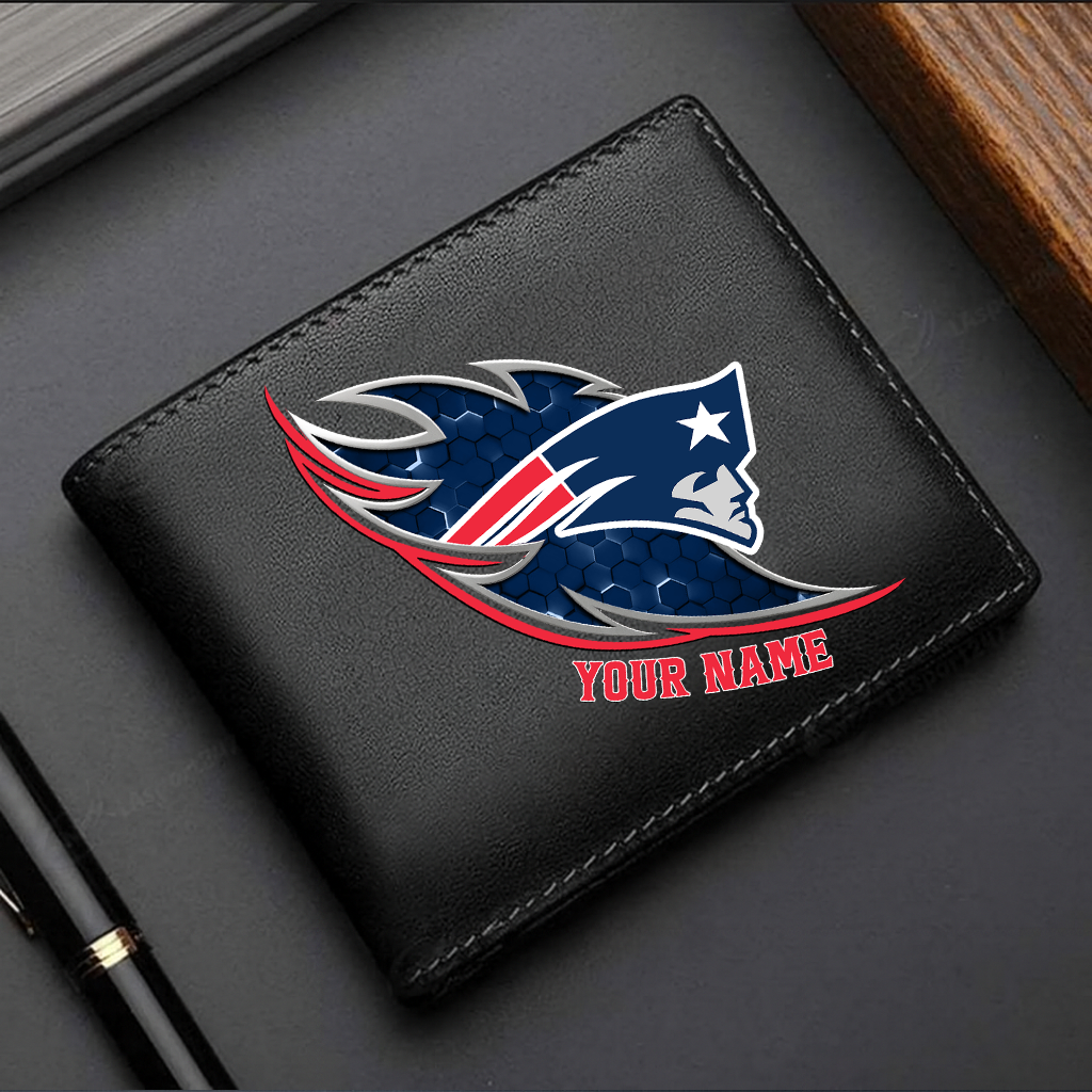 LIMITED EDITION - NEW CUSTOMIZED NFL27 NEP NEW ENGLAND PATRIOTS LEATHER WALLET
