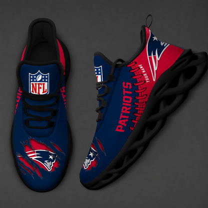 LIMITED EDITION - NEW CUSTOMIZED NFL27 NEP NEW ENGLAND PATRIOTS UNISEX MAX SOUL SHOES