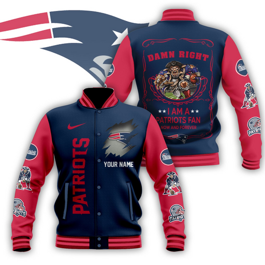 LIMITED EDITION - NEW CUSTOMIZED NFL27 NEP NEW ENGLAND PATRIOTS BASEBALL JACKET