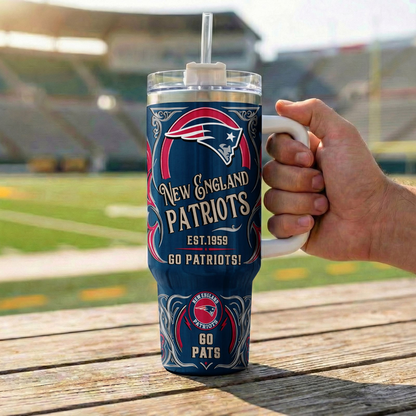 LIMITED EDITION - NEW CUSTOMIZED NFL27 NEP NEW ENGLAND PATRIOTS 40OZ TUMBLER