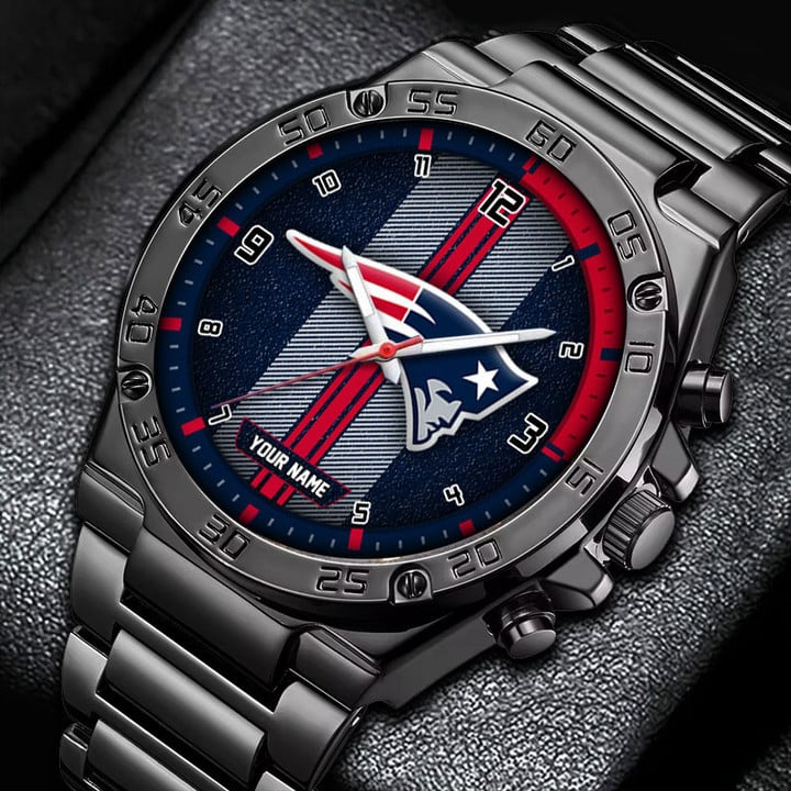 LIMITED EDITION - NEW CUSTOMIZED NFL27 NEP NEW ENGLAND PATRIOTS LUXURY STAINLESS STEEL WATCH