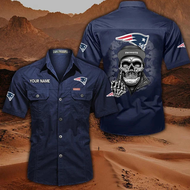 [SPECIAL OFFER] NEW CUSTOMIZED NFL27 NEP NEW ENGLAND PATRIOTS MUTICOLOR MEN'S CARGO SHIRT