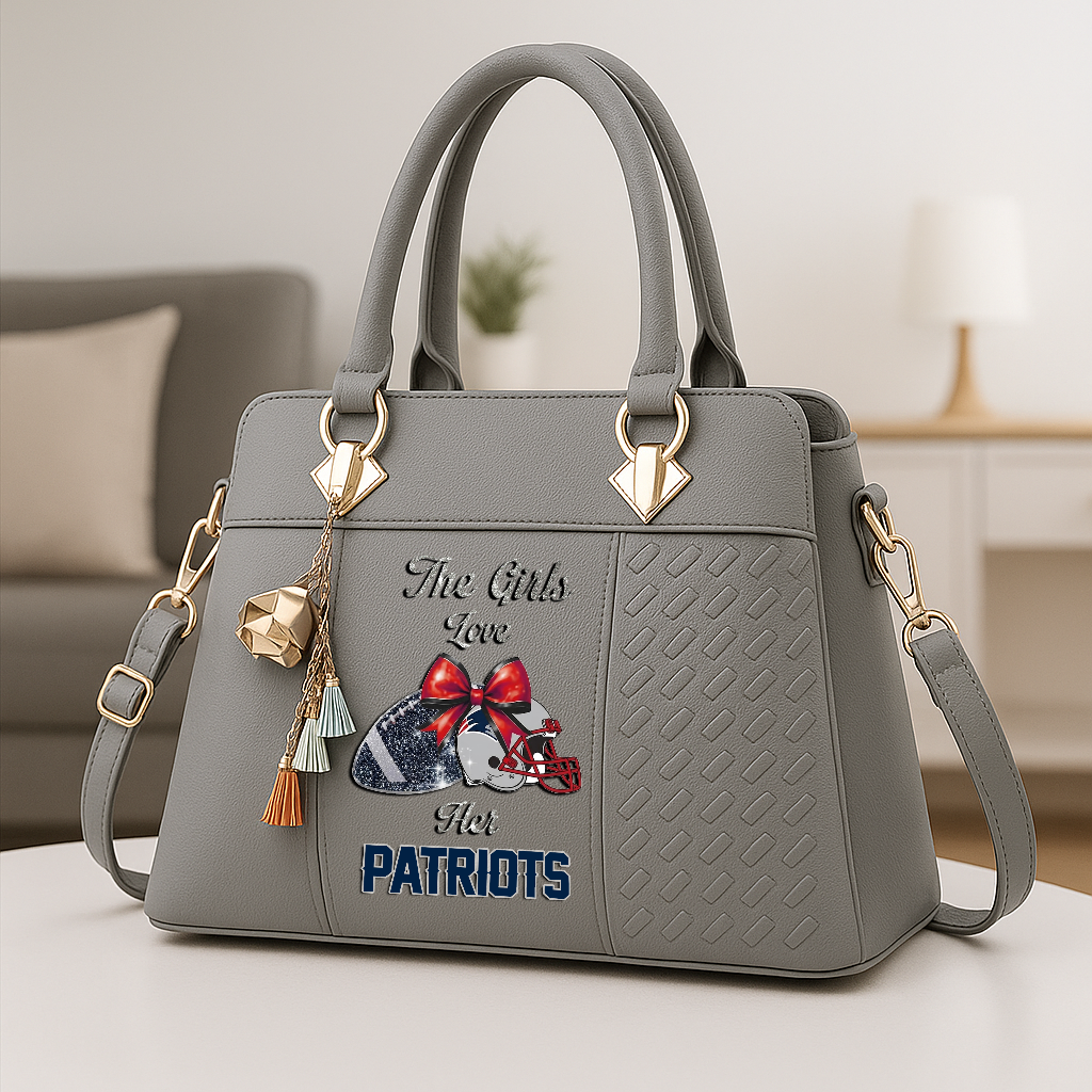 LIMITED EDITION - NEW CUSTOMIZED NFL27 NEP NEW ENGLAND PATRIOTS WOMEN'S ZIP HANDBAG MULTICOLOR