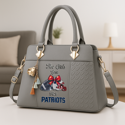 LIMITED EDITION - NEW CUSTOMIZED NFL27 NEP NEW ENGLAND PATRIOTS WOMEN'S ZIP HANDBAG MULTICOLOR