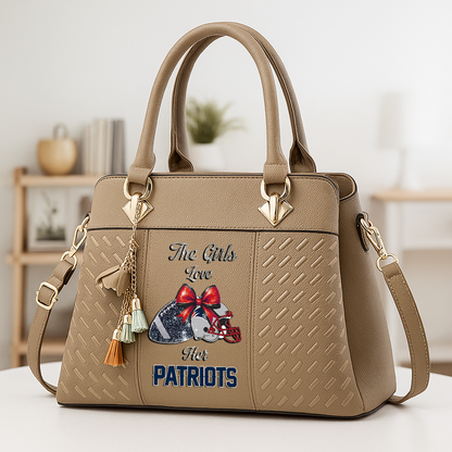 LIMITED EDITION - NEW CUSTOMIZED NFL27 NEP NEW ENGLAND PATRIOTS WOMEN'S ZIP HANDBAG MULTICOLOR