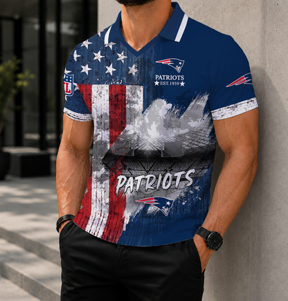 SPECIAL EDITION - NEW CUSTOMIZED NFL27 NEP NEW ENGLAND PATRIOTS POLO SHIRT