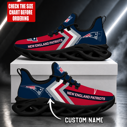 LIMITED EDITION - NEW CUSTOMIZED NFL27 NEP NEW ENGLAND PATRIOTS UNISEX MAX SOUL SHOES