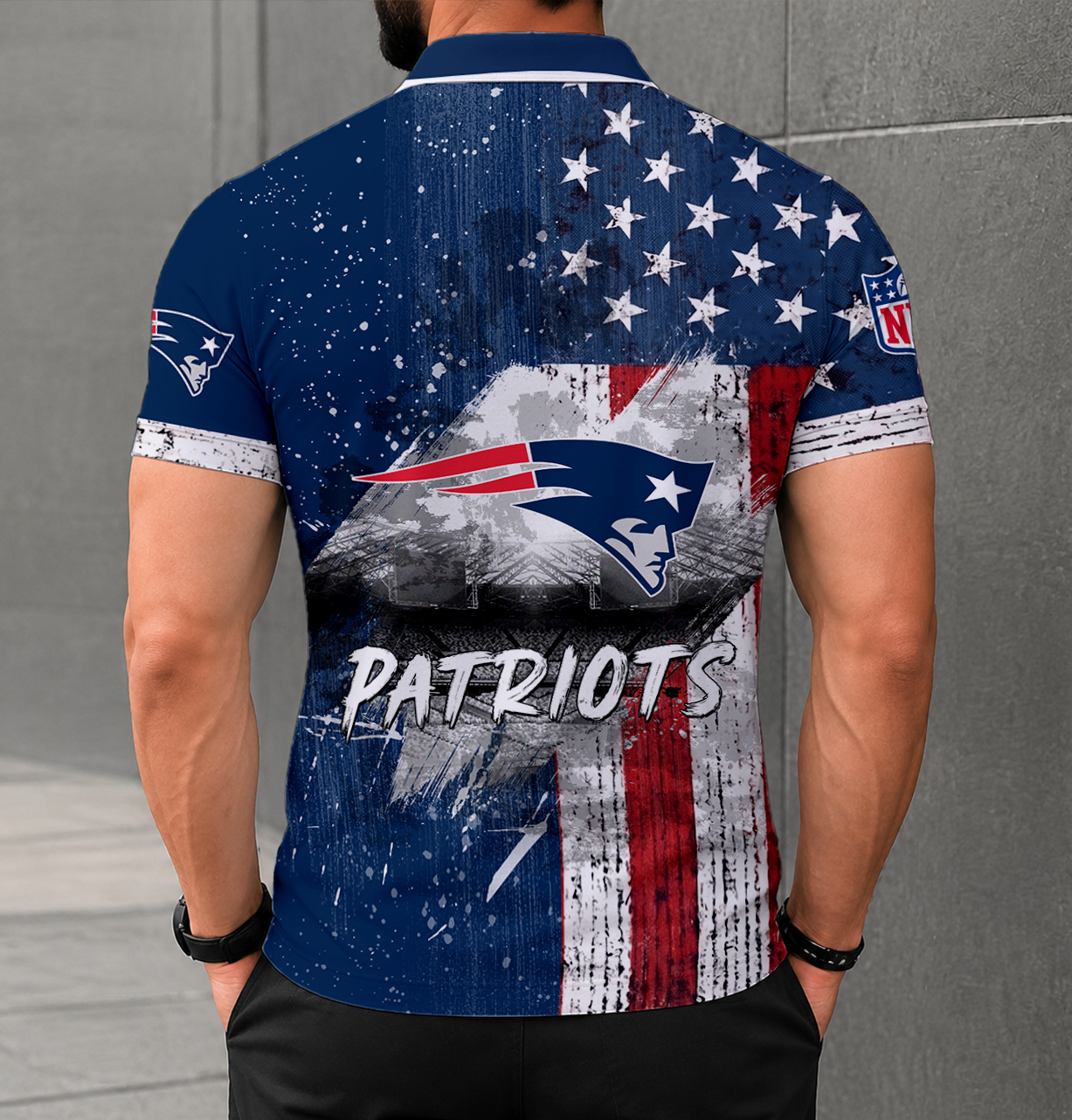 SPECIAL EDITION - NEW CUSTOMIZED NFL27 NEP NEW ENGLAND PATRIOTS POLO SHIRT