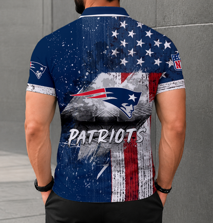 SPECIAL EDITION - NEW CUSTOMIZED NFL27 NEP NEW ENGLAND PATRIOTS POLO SHIRT