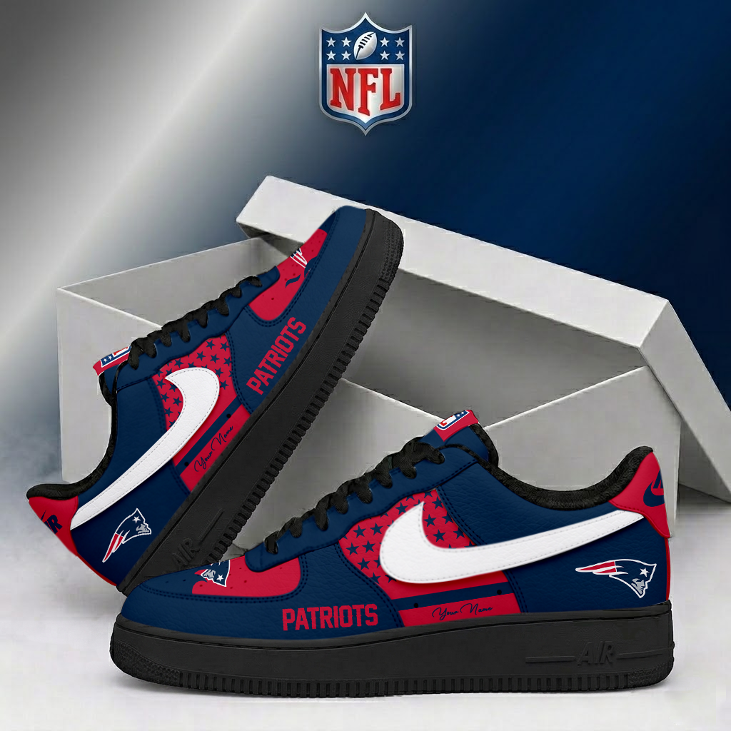 LIMITED EDITION - NEW CUSTOMIZED NFL27 NEP NEW ENGLAND PATRIOTS AF1 SHOES