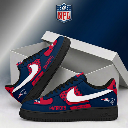 LIMITED EDITION - NEW CUSTOMIZED NFL27 NEP NEW ENGLAND PATRIOTS AF1 SHOES
