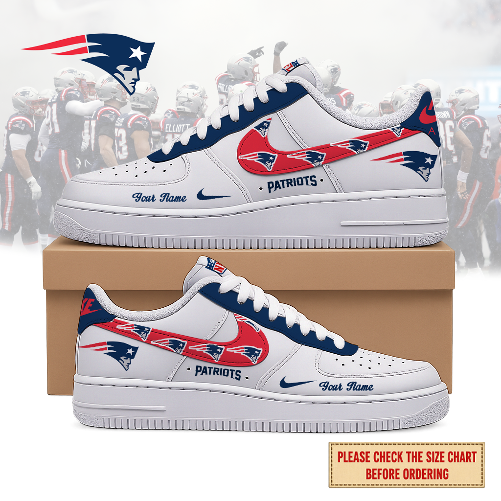 LIMITED EDITION - NEW CUSTOMIZED NFL27 NEP NEW ENGLAND PATRIOTS AF1 SHOES