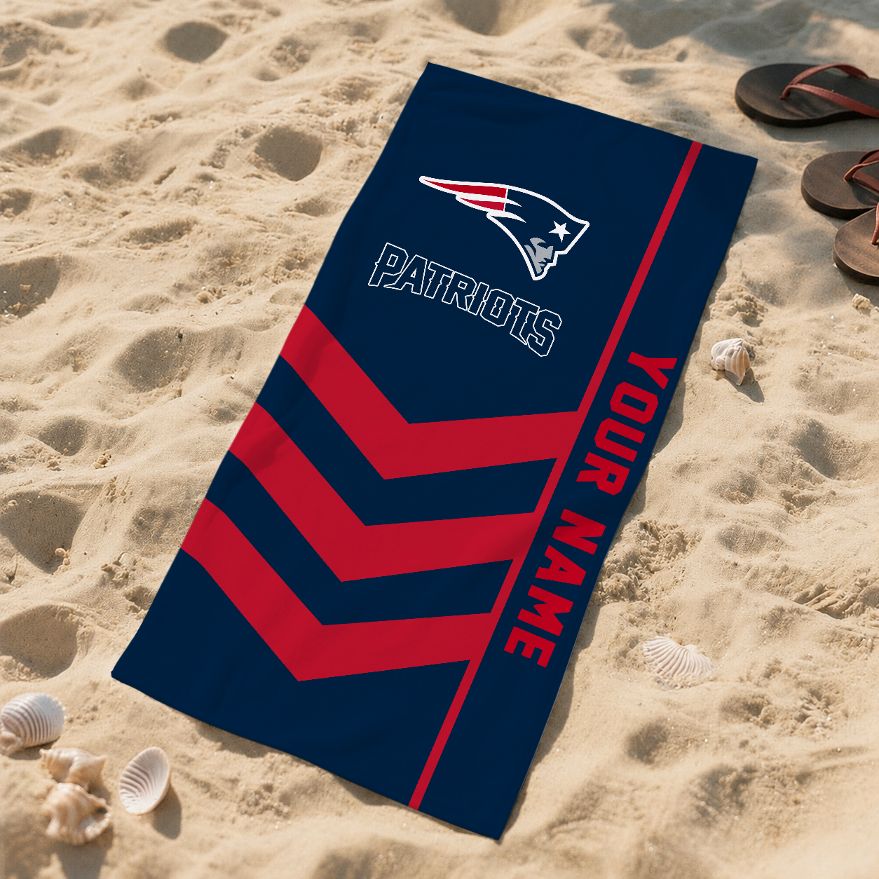 SPECIAL EDITION - NEW CUSTOMIZED NFL27 NEP NEW ENGLAND PATRIOTS BEACH TOWEL