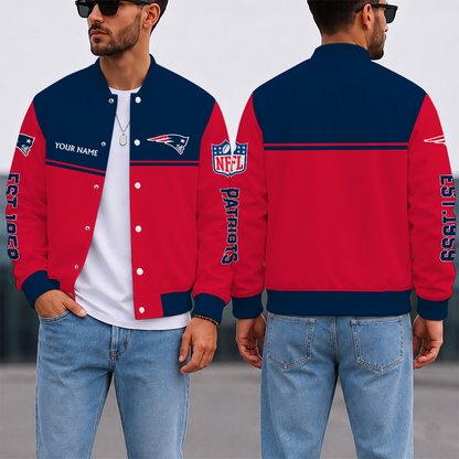 LIMITED EDITION - NEW CUSTOMIZED NFL27 NEP NEW ENGLAND PATRIOTS SATIN VARSITY & BASEBALL JACKET