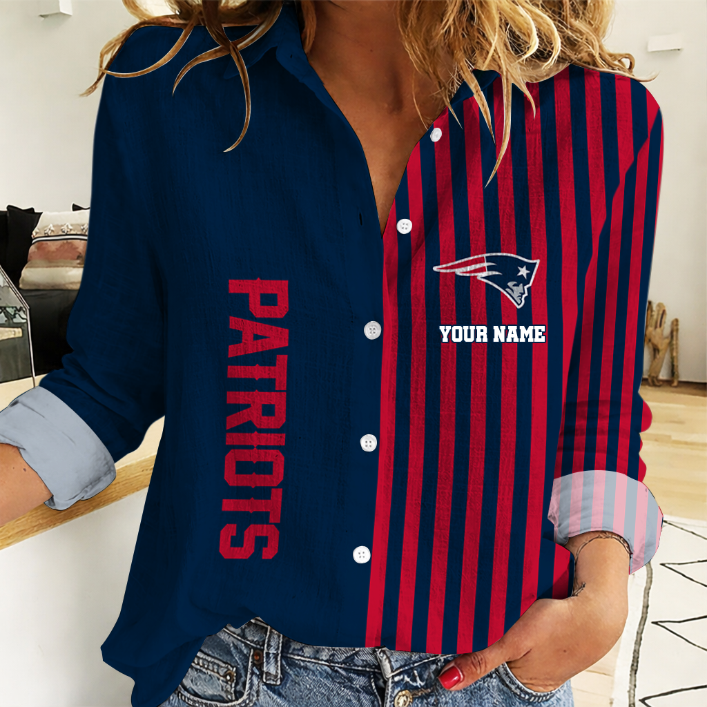 ELITE EDITION - NEW CUSTOMIZED NFL27 NEP NEW ENGLAND PATRIOTS WOMEN CASUAL SHIRT