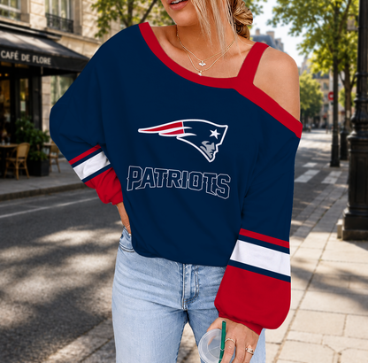 SPECIAL EDITION - NEW CUSTOMIZED NFL27 NEP NEW ENGLAND PATRIOTS DROP SHOULDER SWEATSHIRT