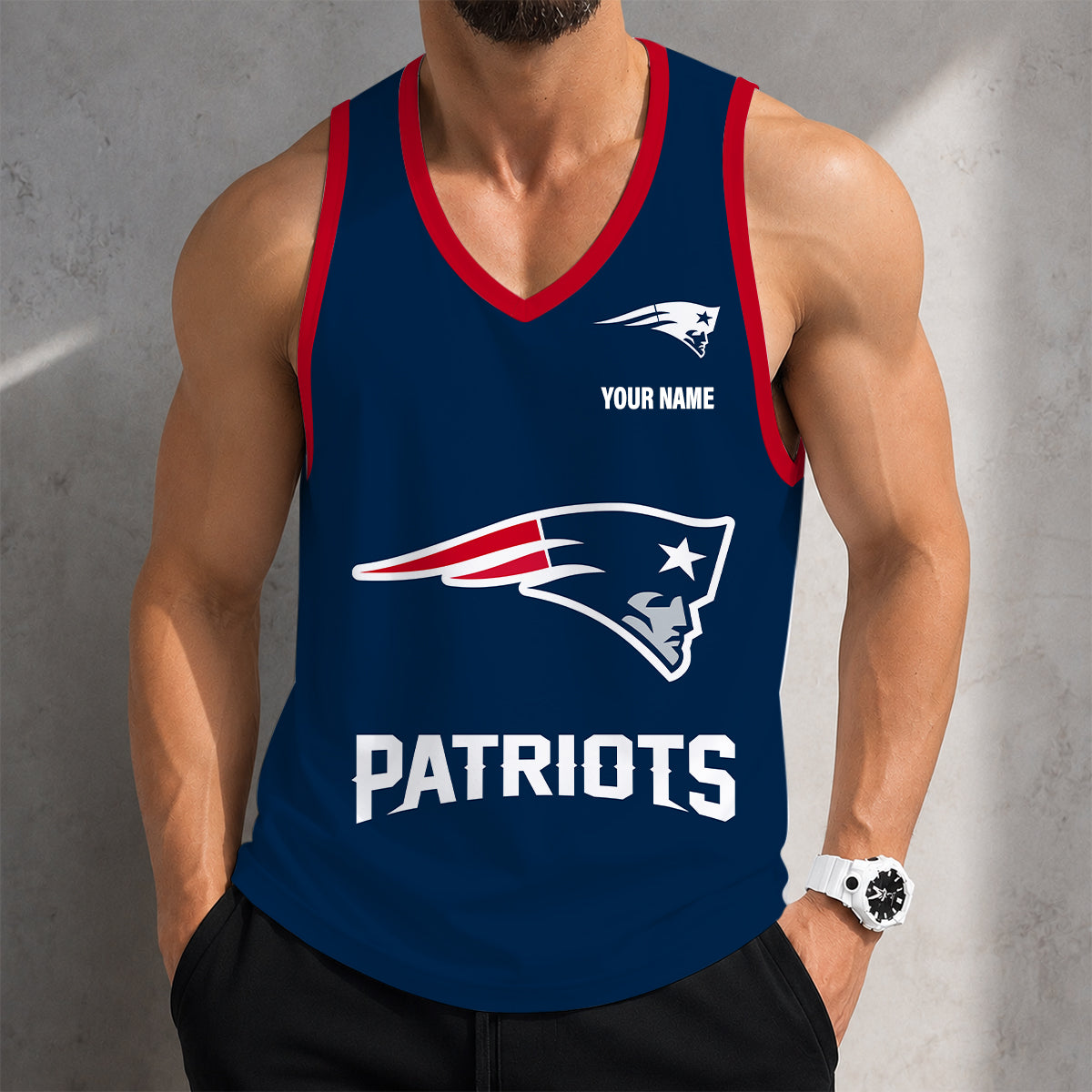 LIMITED EDITION - NEW CUSTOMIZED NFL27 NEP NEW ENGLAND PATRIOTS TANK TOP