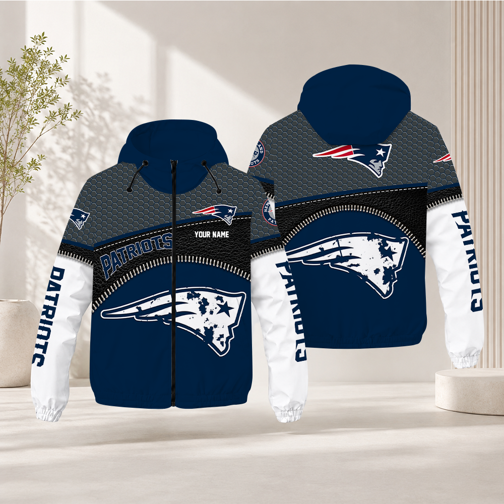 LIMITED EDITION - NEW CUSTOMIZED NFL27 NEP NEW ENGLAND PATRIOTS WINDBREAKER JACKET