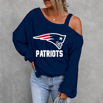 [SPECIAL OFFER] NEW CUSTOMIZED NFL27 NEP NEW ENGLAND PATRIOTS DROP SHOULDER SWEATSHIRT